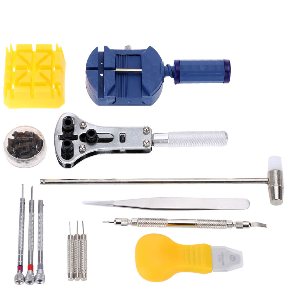 144 PCS Portable Watchband Link Remover & Zip Case Watchmaker Repair Tool Kit