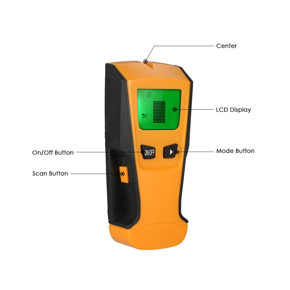 Multi-functional LCD Digital Wall Detector Metal Wood Studs Finder AC Cable Live Wire Scanner
