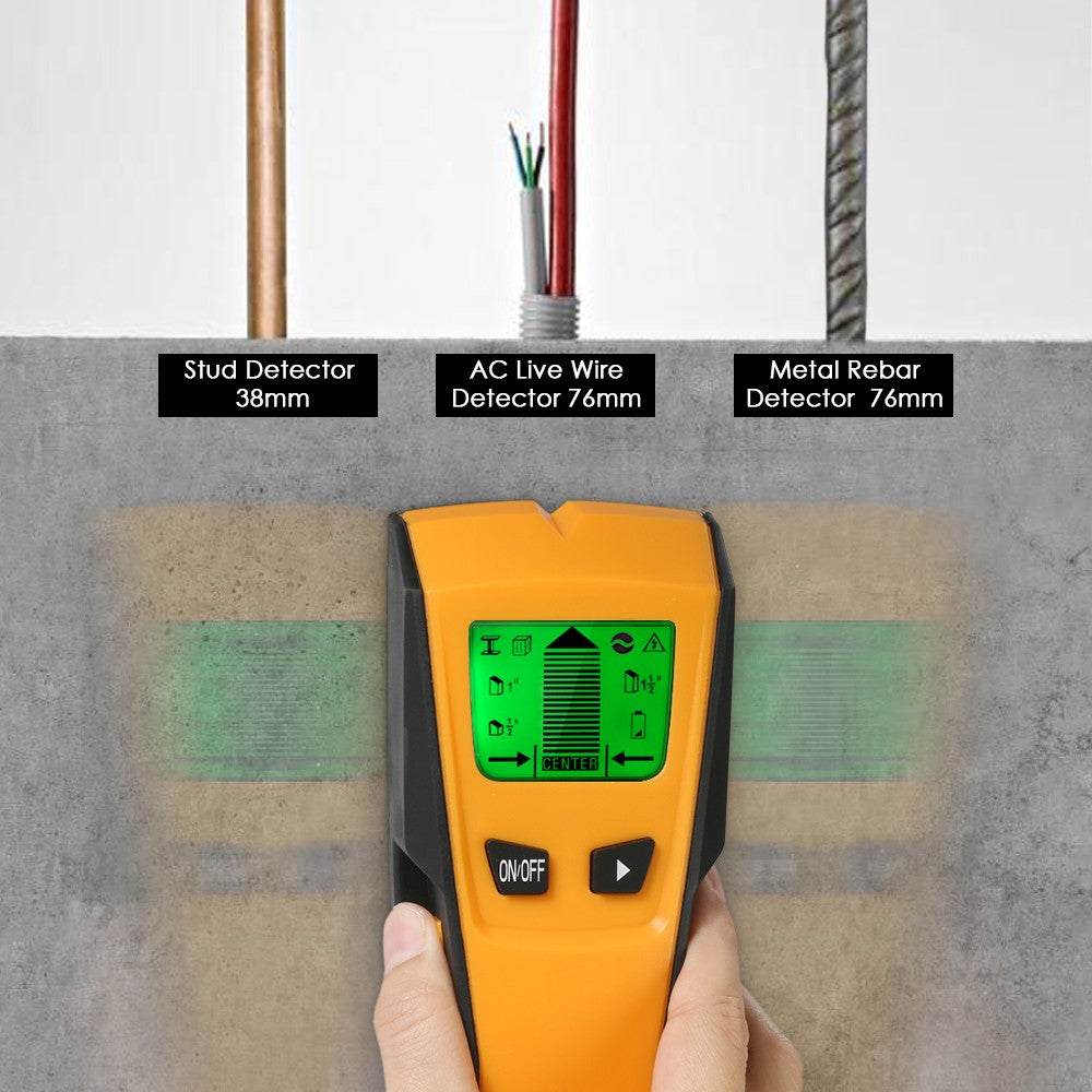 Multi-functional LCD Digital Wall Detector Metal Wood Studs Finder AC Cable Live Wire Scanner