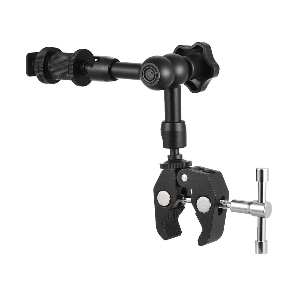 7-inch Friction Arm Adjustable Articulating Arm Plier Clip Clamp Mount for Field Monitor LED Light Flash Microphone