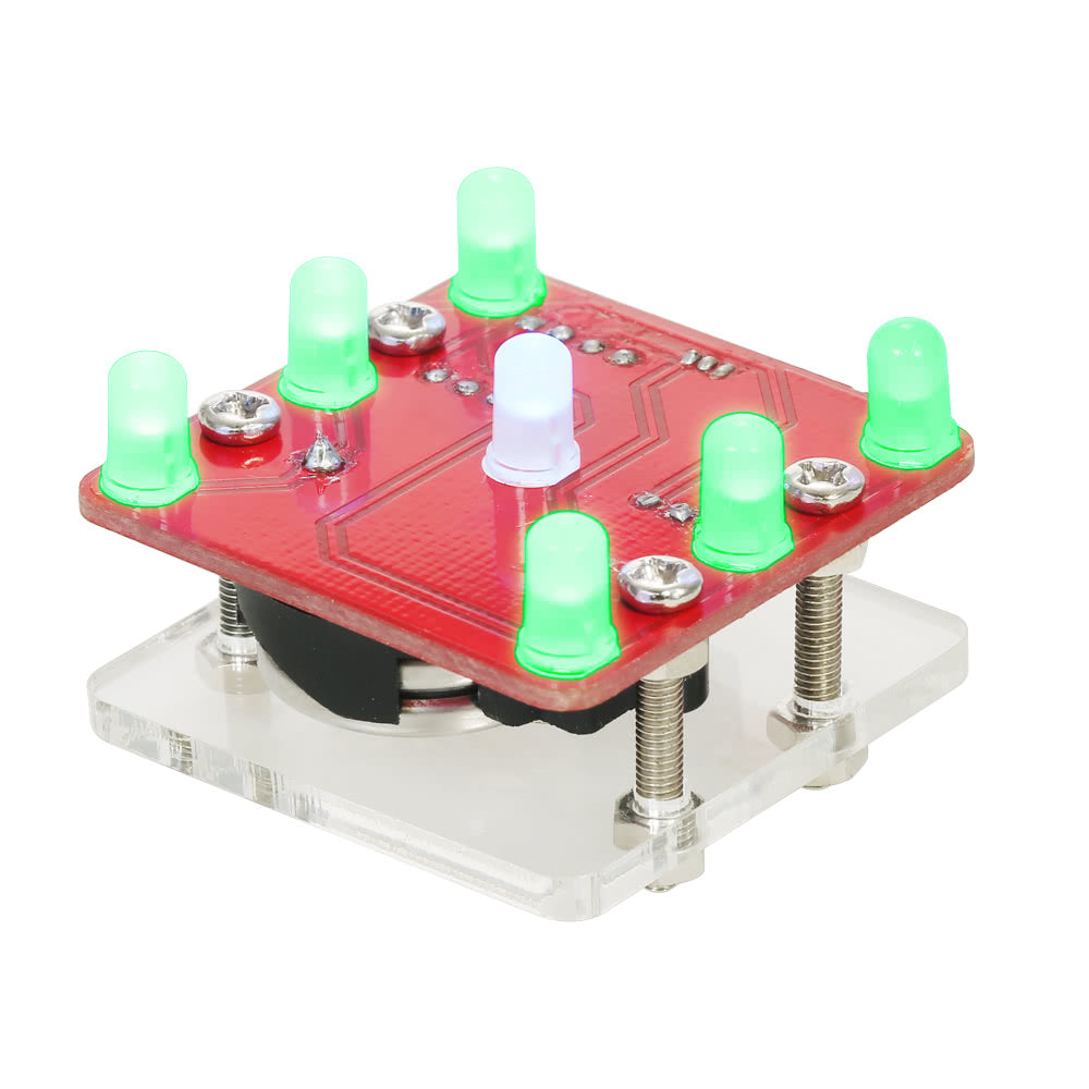 DIY LED Dice Kit Swing Shaking Module with Small Vibration Motor - Green