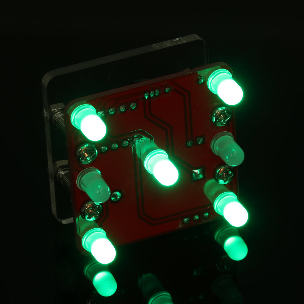 DIY LED Dice Kit Swing Shaking Module with Small Vibration Motor - Green