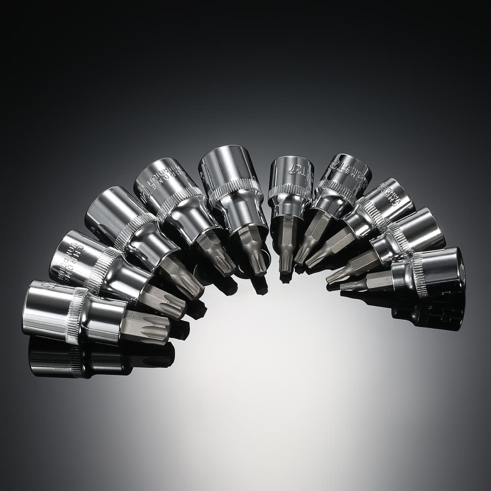 13Pcs Chrome Vanadium Steel Torx Bits Sockets Repair Tools Set 1/4" 3/8" & 1/2" with Storage Case