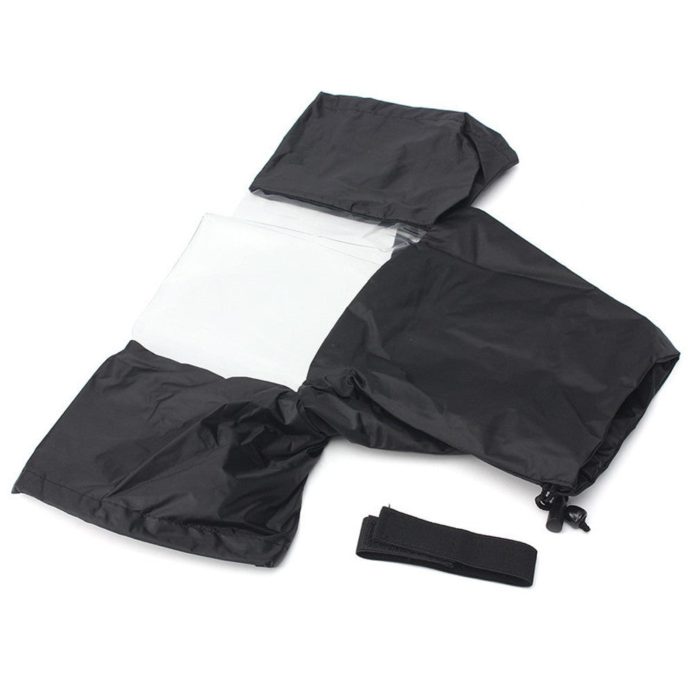 Rainproof Raincoat Waterproof Camera Rain Cover Coat Bag Protector for Canon Nikon DSLR Cameras - Black/Transparent