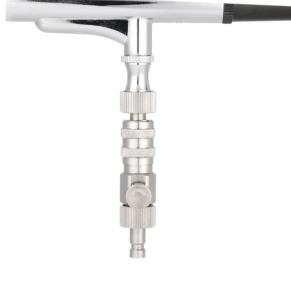 Airbrush Quick Release Plug Coupling Disconnect Coupler Adjustment Control Valve 3 Male Adapters - Silver