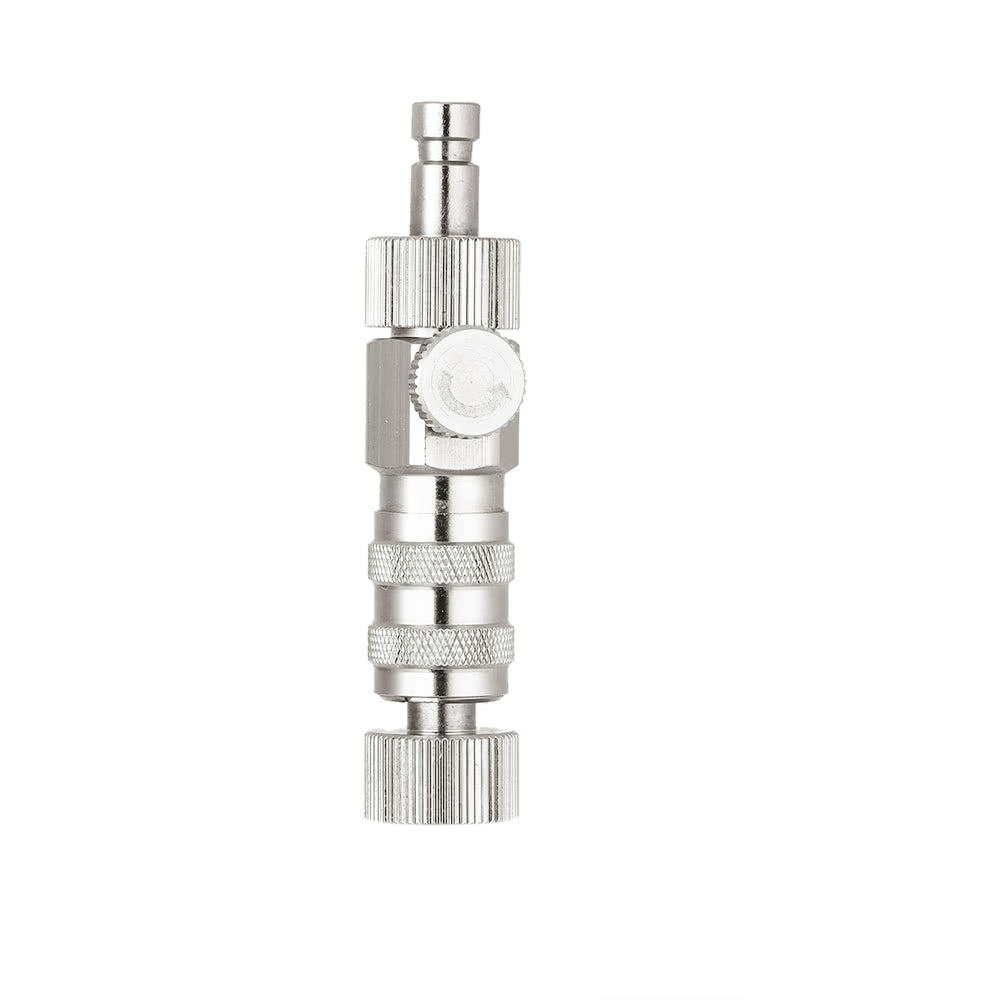 Airbrush Quick Release Plug Coupling Disconnect Coupler Adjustment Control Valve 3 Male Adapters - Silver