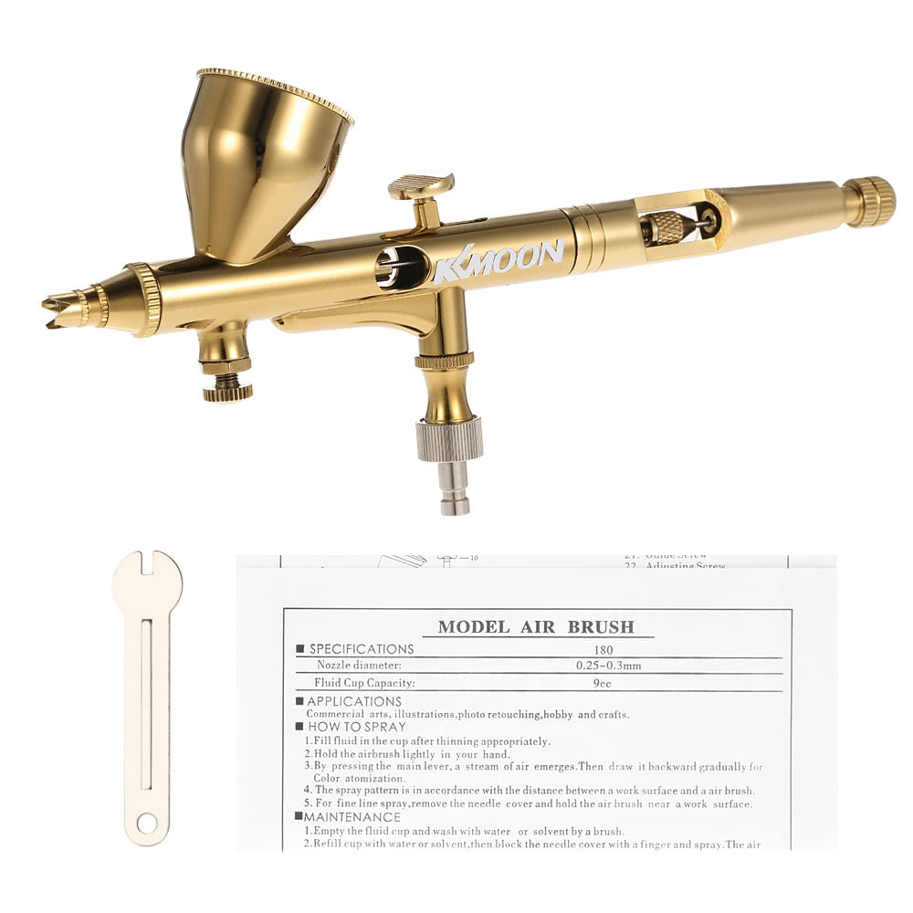 Set Air Brush for Art Painting Tattoo Nail Art KKmoon 0.25mm Gravity Feed Dual-action Airbrush Kit