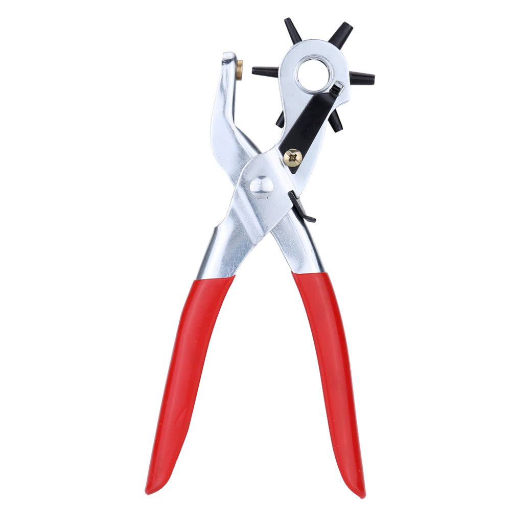 Hole Punching Machine 9inch Punch Plier Round Hole Perforator Tool Make Hole Puncher for Watchband - Red