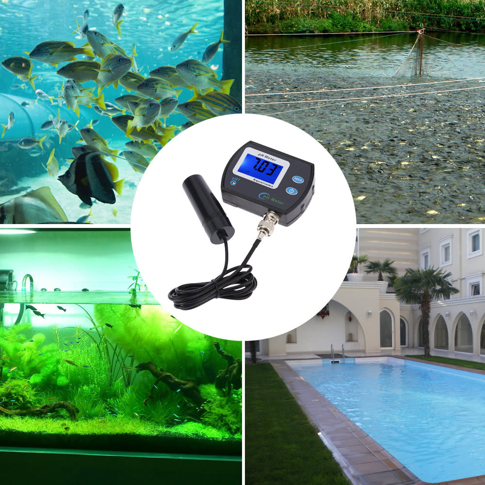 Mini Professional Online pH Meter Water Quality Tester Waterproof Water Monitor Analysis Device - EU Plug