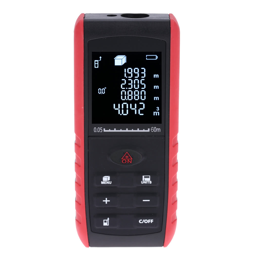 Portable Digital Laser Distance Meter Handheld Range Finder Area Volume Measurement - 60m