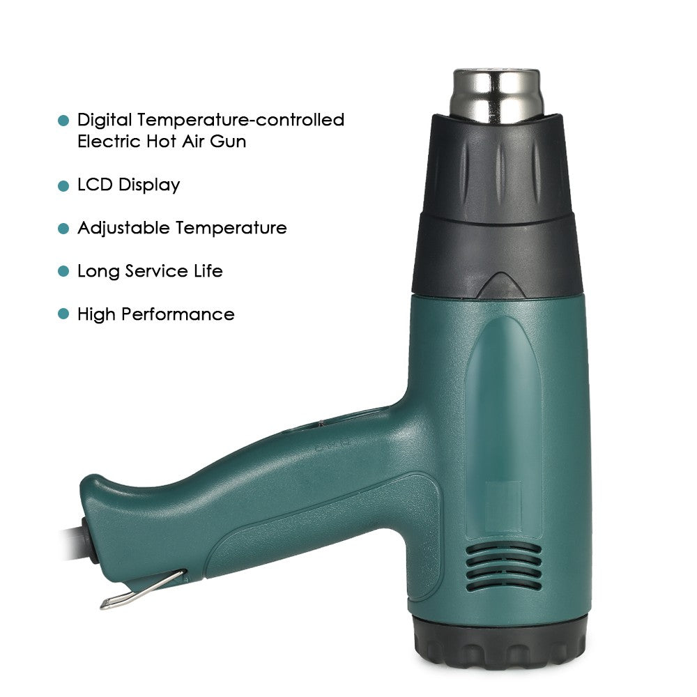 Temperature-controlled Electric Hot Air Gun Heat Gun Tool Set with 4Pcs Nozzles 1800W AC110V - EU Plug