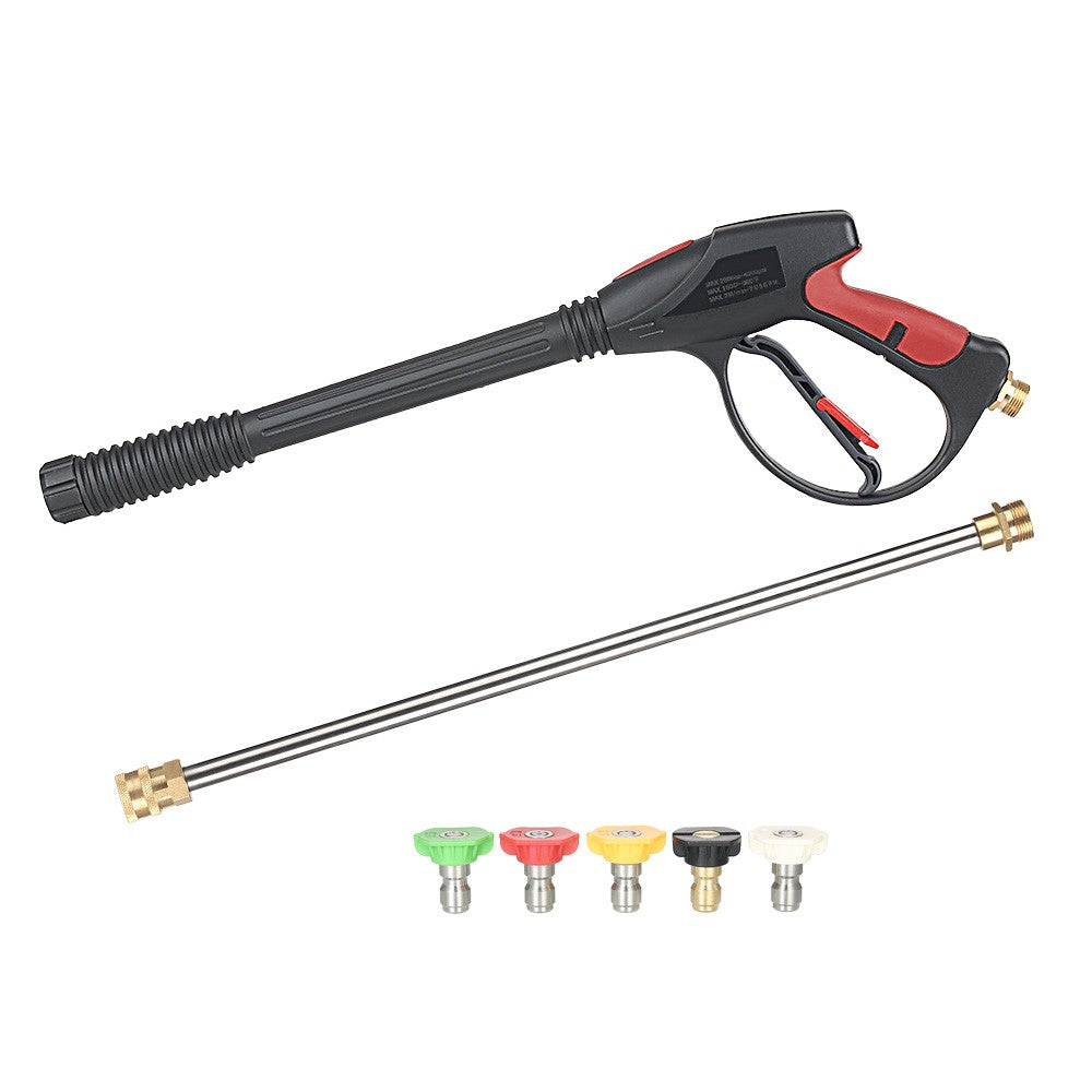Pressure Washer Gun 4000 PSI Spray Gun with 18" Extension Wand + 4 Quick Connect Nozzles and 1 Soap Nozzle for Car Pressure Power Washers