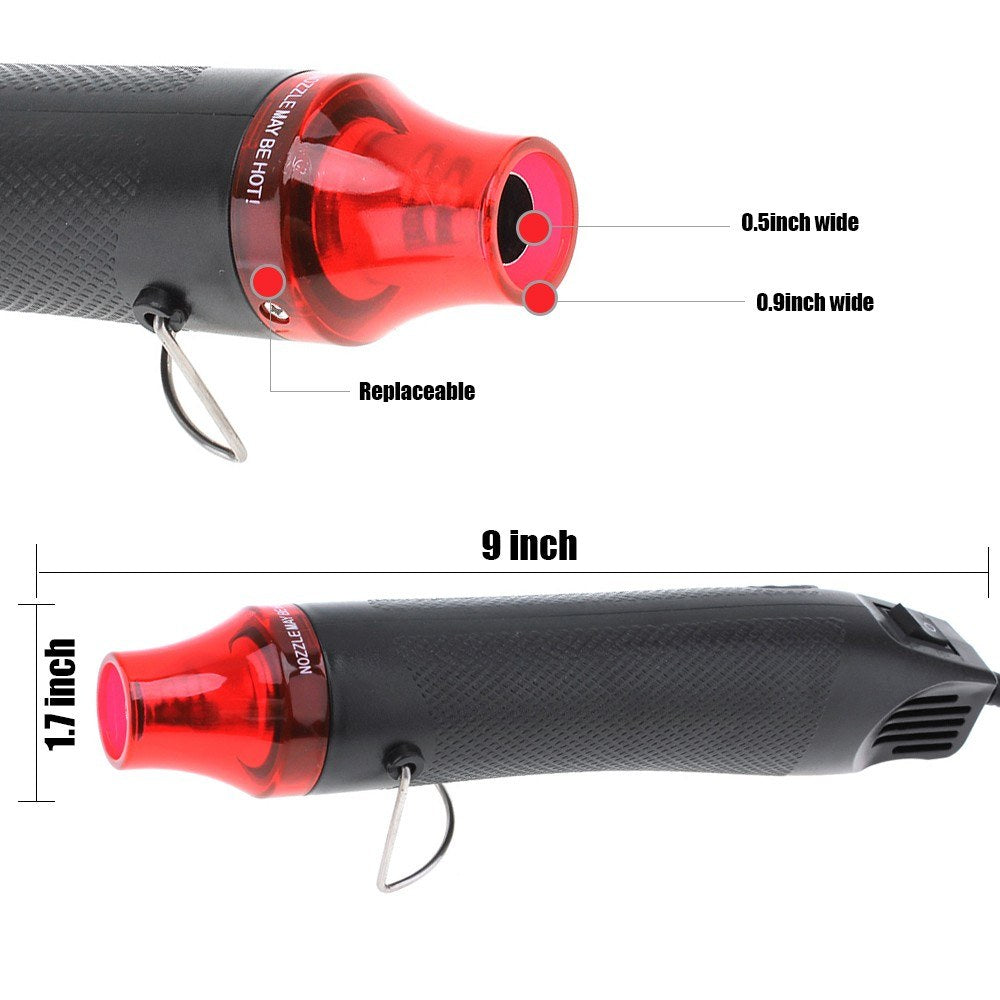 Electric Power Tool Hot Air Blower Shrink 300W Hand Held DIY Heater for Heat Shrink Tubings Thermal Shrinkage - Black / EU Plug