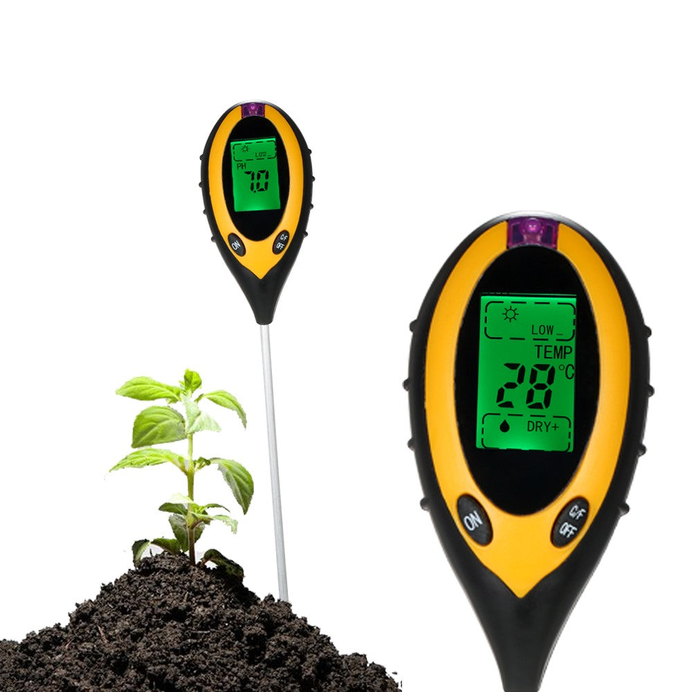 4-in-1 Soil Tester PH Moisture Temperature Sunlight Intensity PH Tester Moisture Meter