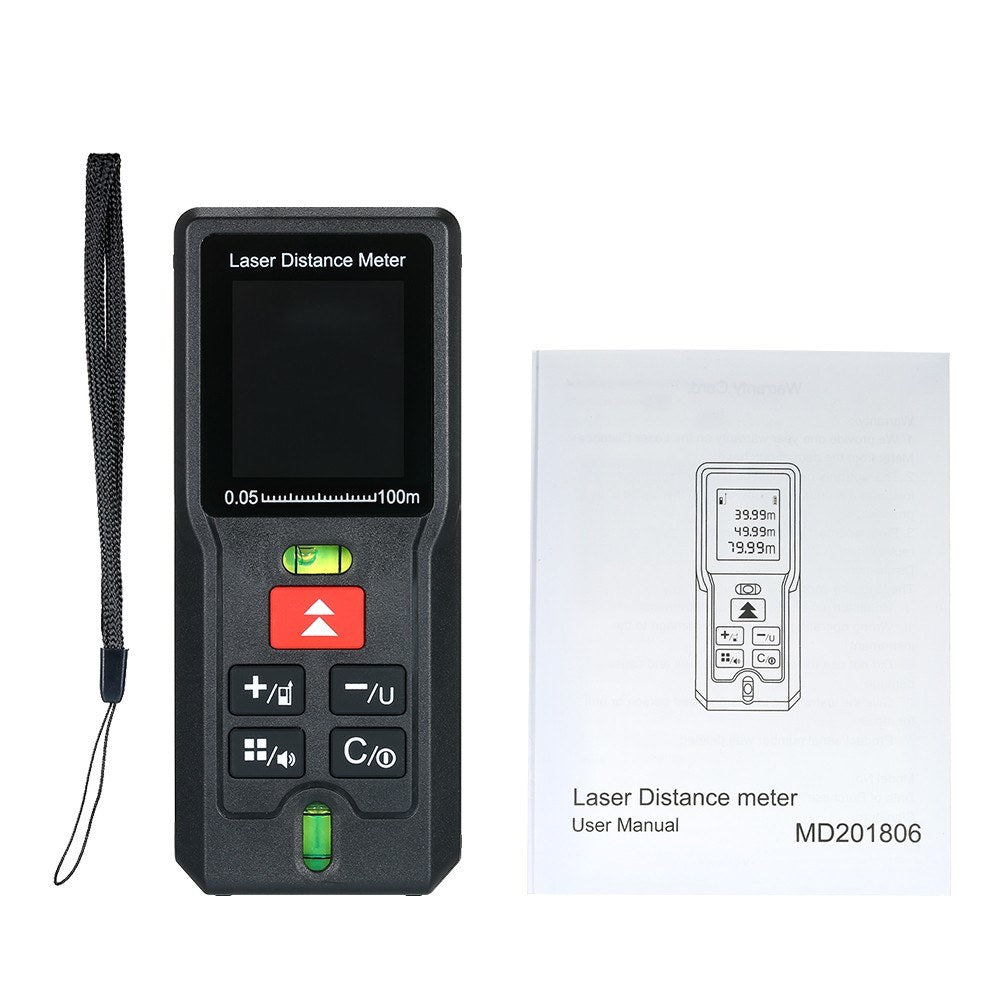 Handheld Digital Laser Distance Meter Portable Range Finder Rangefinder - 100m