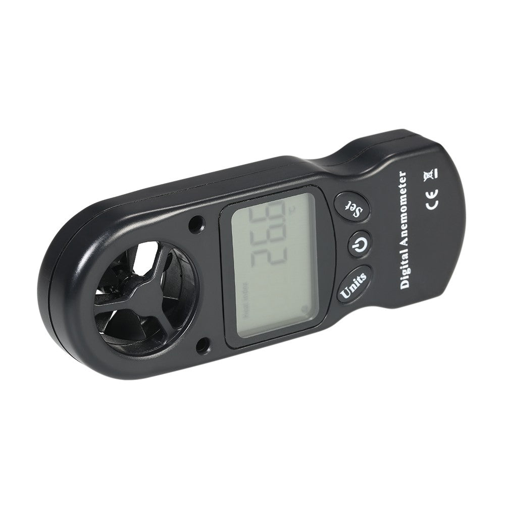8 in 1 Handheld Digital Anemometer with LCD Backlight - Black