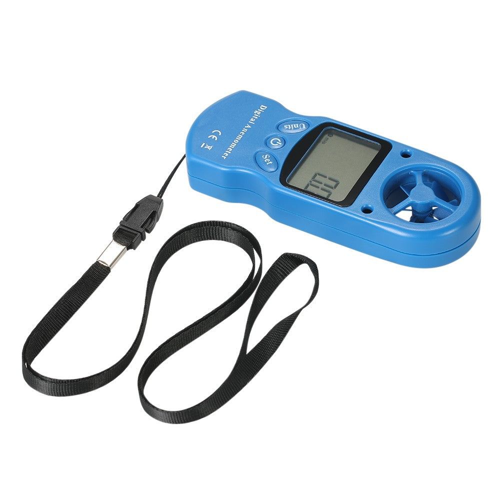 8 in 1 Handheld Digital Anemometer with LCD Backlight - Blue