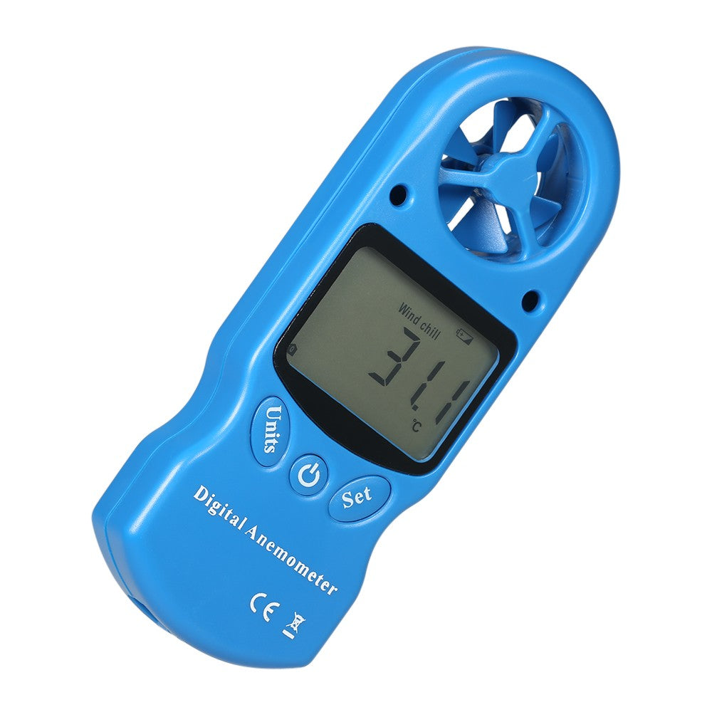 8 in 1 Handheld Digital Anemometer with LCD Backlight - Blue