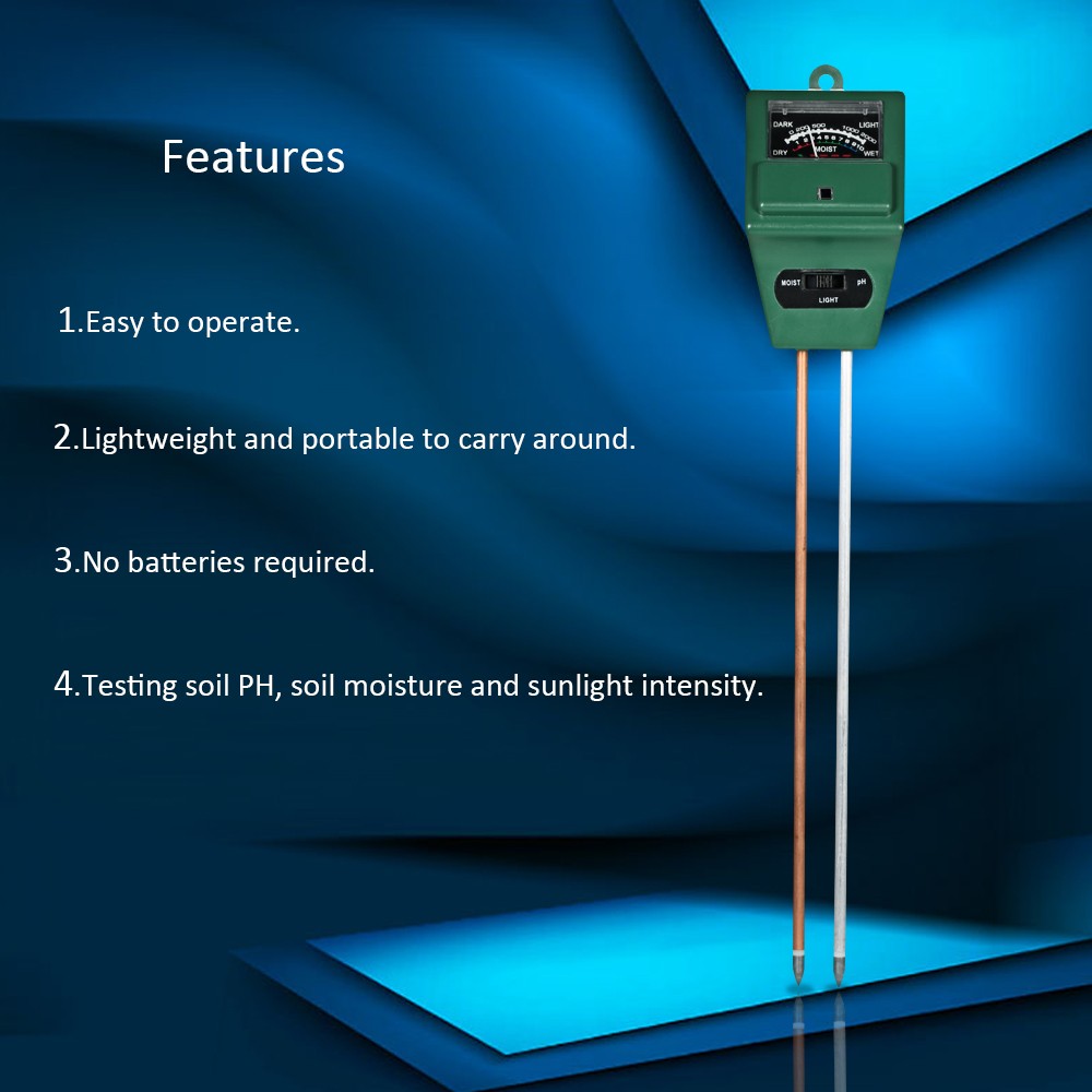 3-in-1 Soil Tester Moisture Meter PH Meter PH Moisture Sunlight Intensity PH Tester