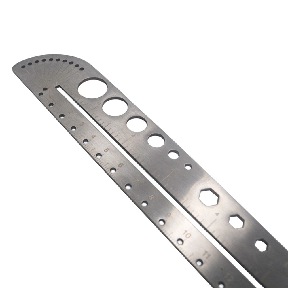 Map Landmarks Compasses Ruler Protractor Stainless Steel EDC Ruler Scale Tool