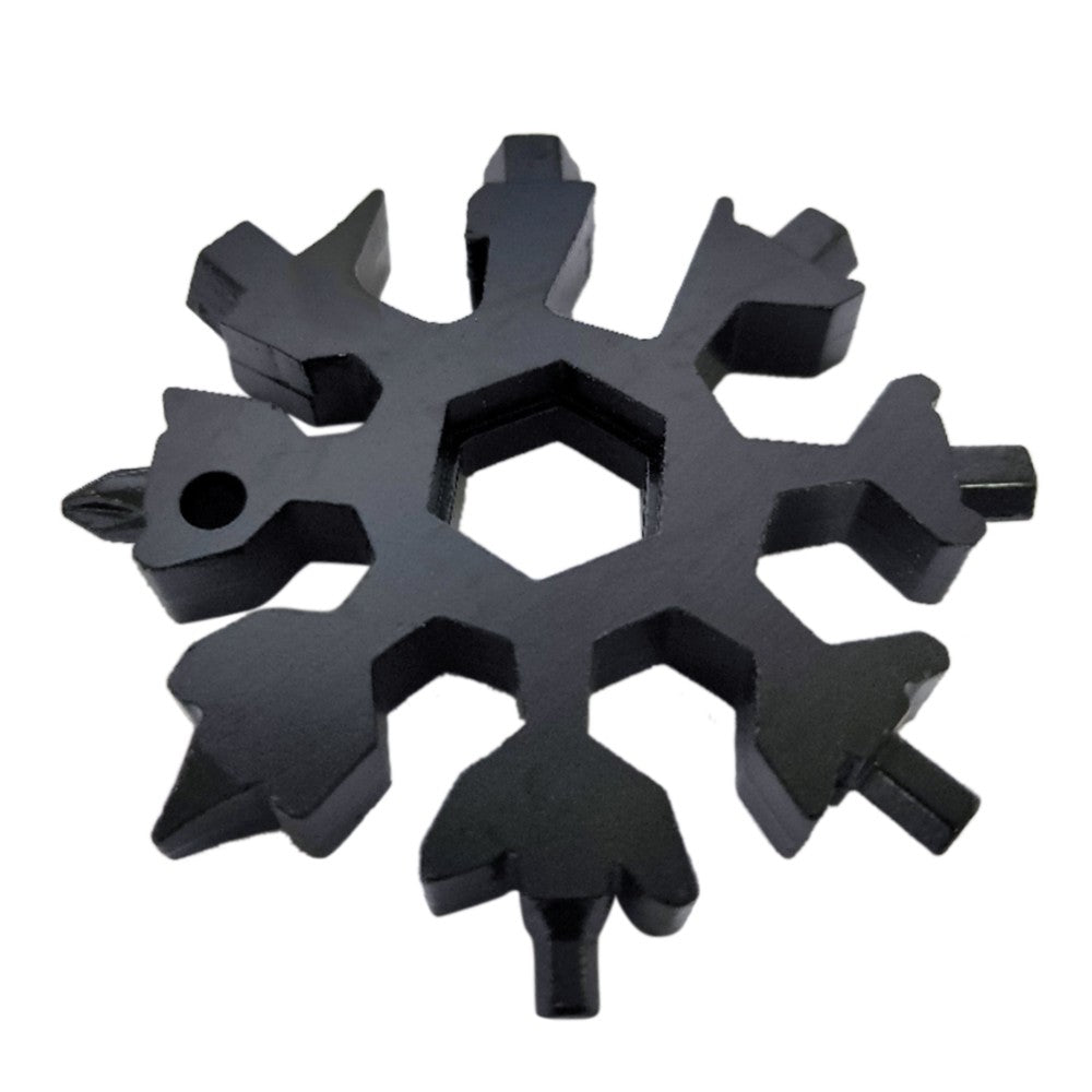 18 in 1 Snowflake Shaped Stainless Steel Multi-purpose Screwdriver Tool - Black