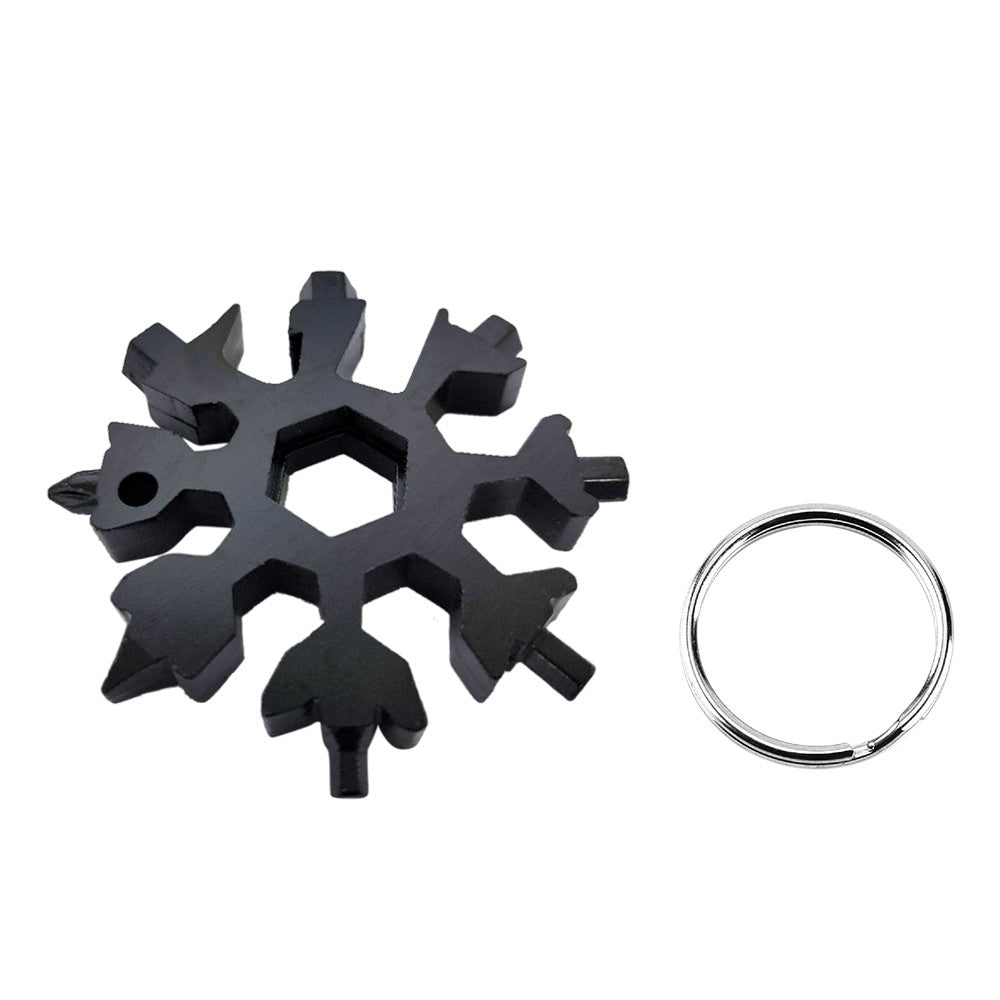 18 in 1 Snowflake Shaped Stainless Steel Multi-purpose Screwdriver Tool - Black