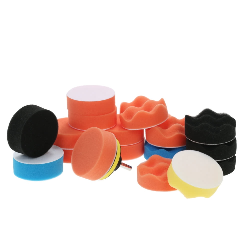 19PCS 3inch 80mm Car Polishing Pads Waxing Foam Buffing Pad Sponge Kit Set for Car Polisher Buffer Waxer Sander Polishing Waxing Sealing Glaze