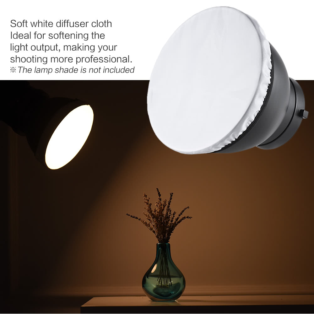180mm/7-inch Photography Light Soft Diffuser Cloth for 7" 180mm Standard Studio Strobe Reflector - White