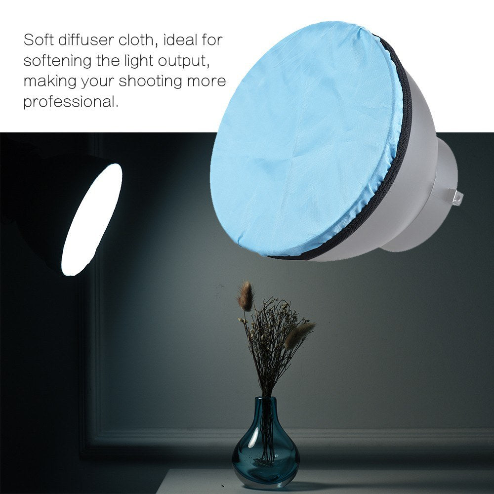 180mm/7-inch Photography Light Soft Diffuser Cloth for 7" 180mm Standard Studio Strobe Reflector - Blue