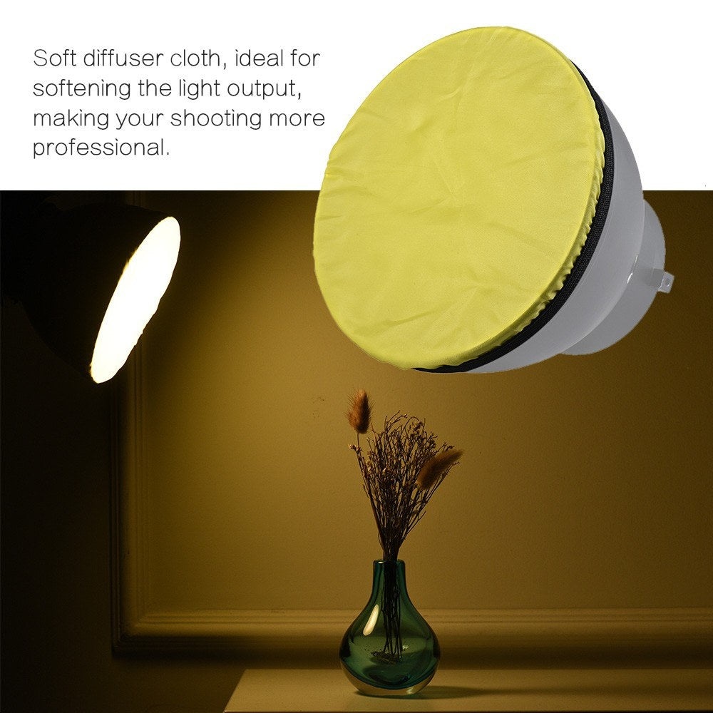 180mm/7-inch Photography Light Soft Diffuser Cloth for 7" 180mm Standard Studio Strobe Reflector - Yellow