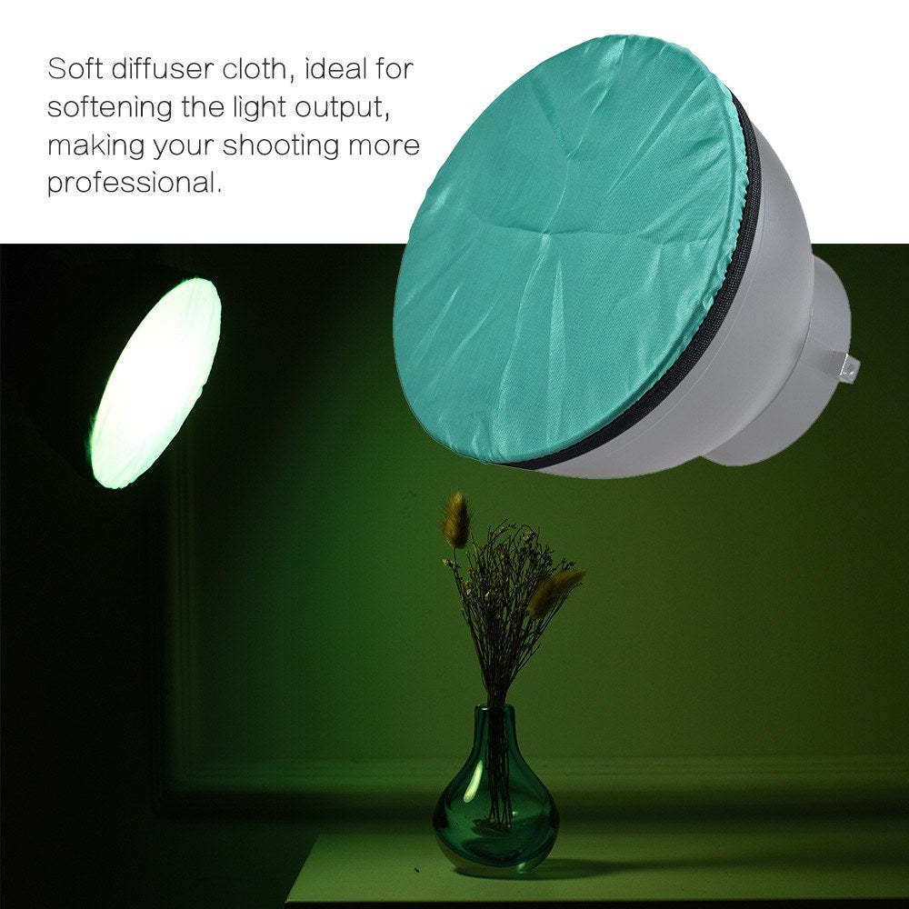 180mm/7-inch Photography Light Soft Diffuser Cloth for 7" 180mm Standard Studio Strobe Reflector - Green