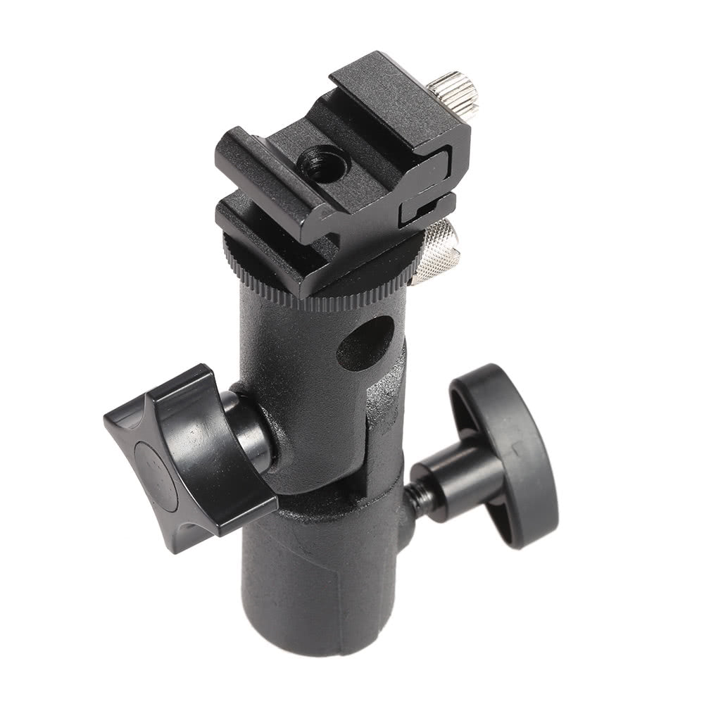 E Type Swivel Light Stand Bracket Universal Metal Flash Hot Shoe Speedlite Umbrella Holder