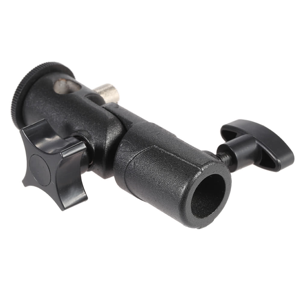 E Type Swivel Light Stand Bracket Universal Metal Flash Hot Shoe Speedlite Umbrella Holder
