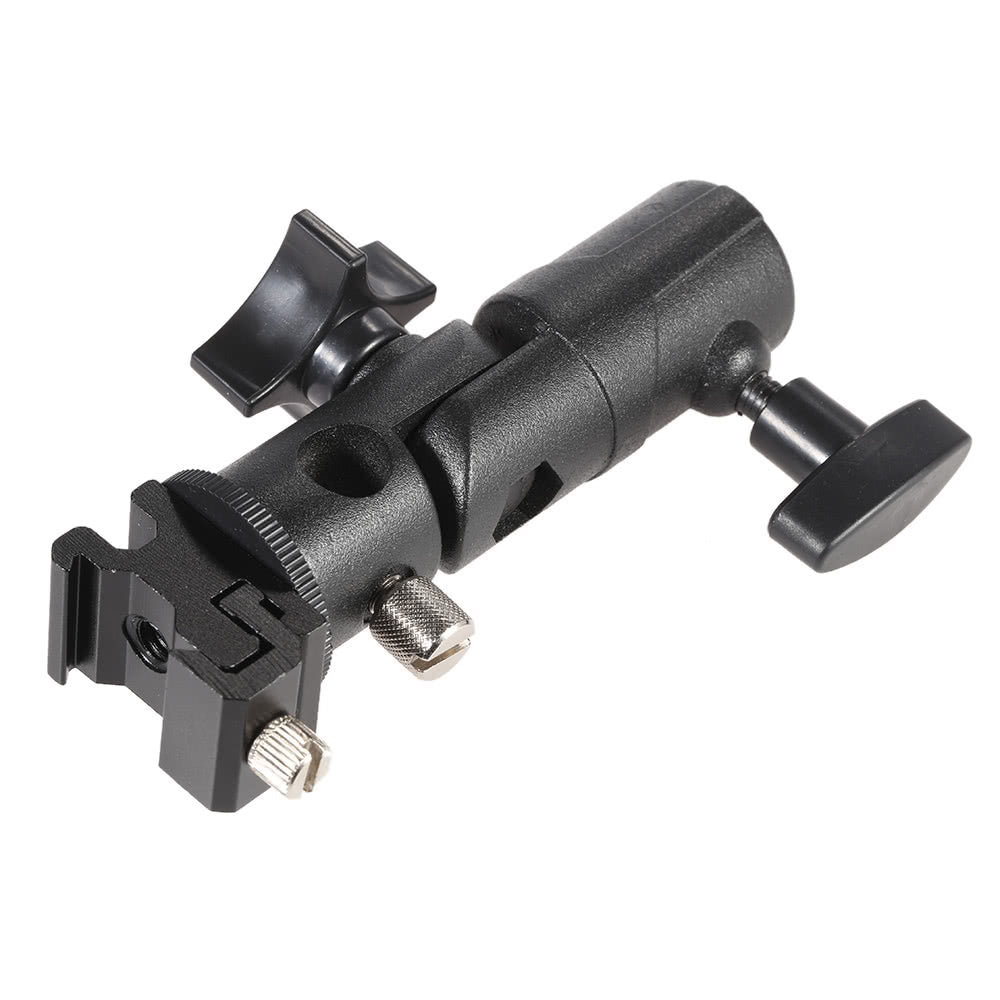 E Type Swivel Light Stand Bracket Universal Metal Flash Hot Shoe Speedlite Umbrella Holder