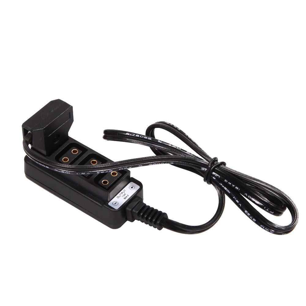 Male D-Tap B Type Power Tap to 4 Female D-Tap P-Tap Hub Adapter for Photography Power - Black