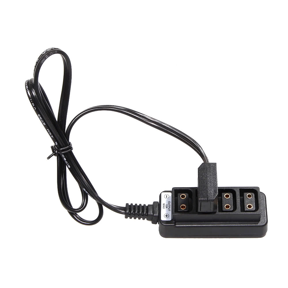 Male D-Tap B Type Power Tap to 4 Female D-Tap P-Tap Hub Adapter for Photography Power - Black