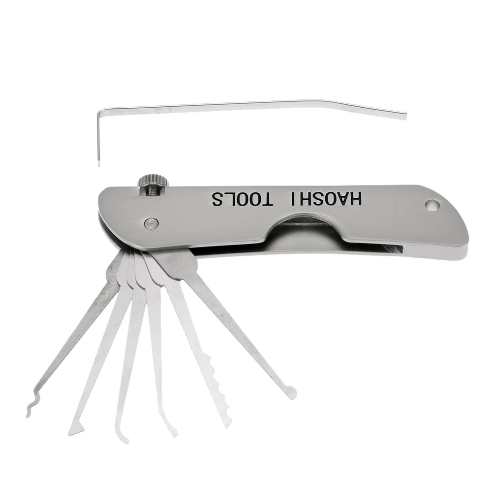 Portable Foldable Stainless Steel Door Lock Pick Opener Set Locksmith Tool