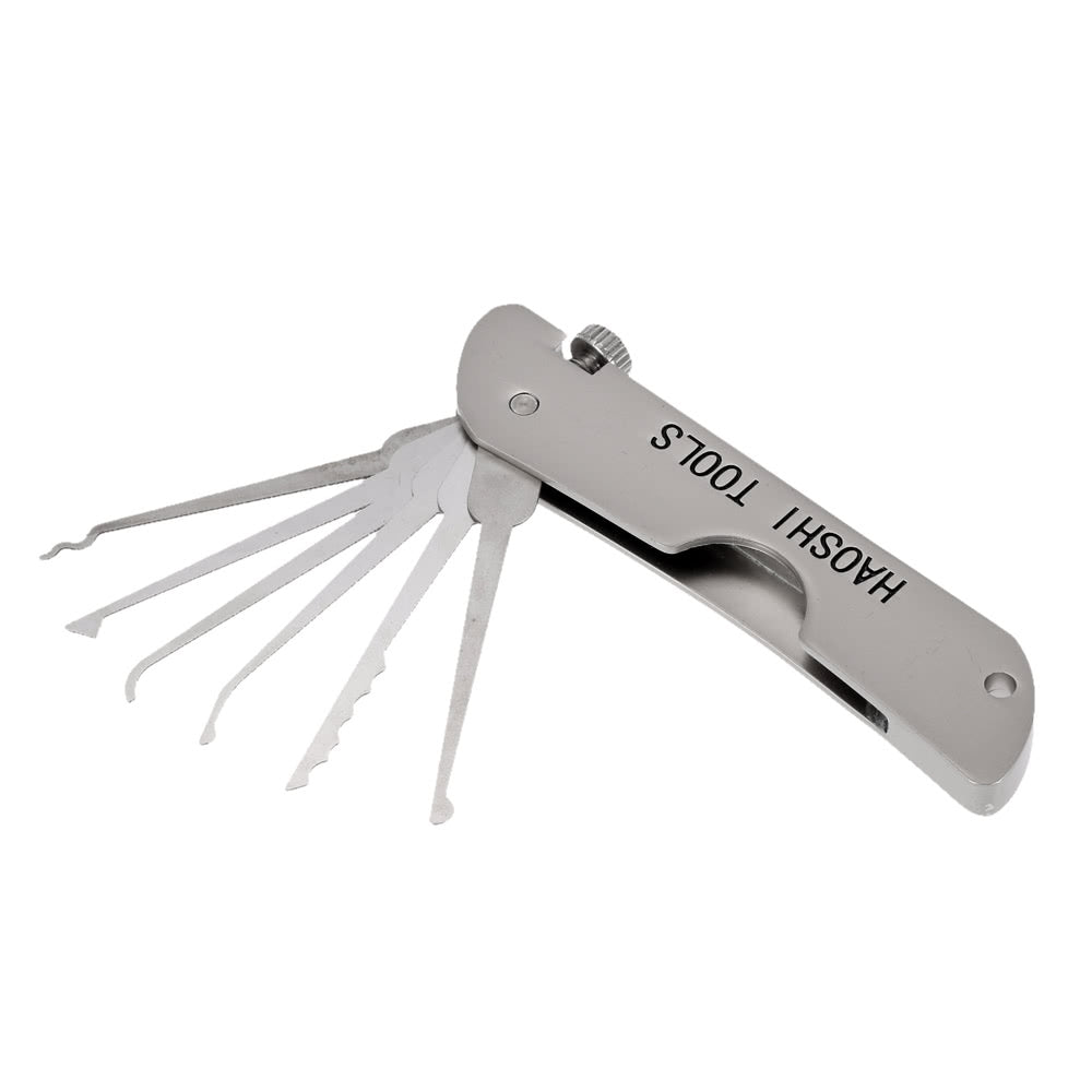 Portable Foldable Stainless Steel Door Lock Pick Opener Set Locksmith Tool