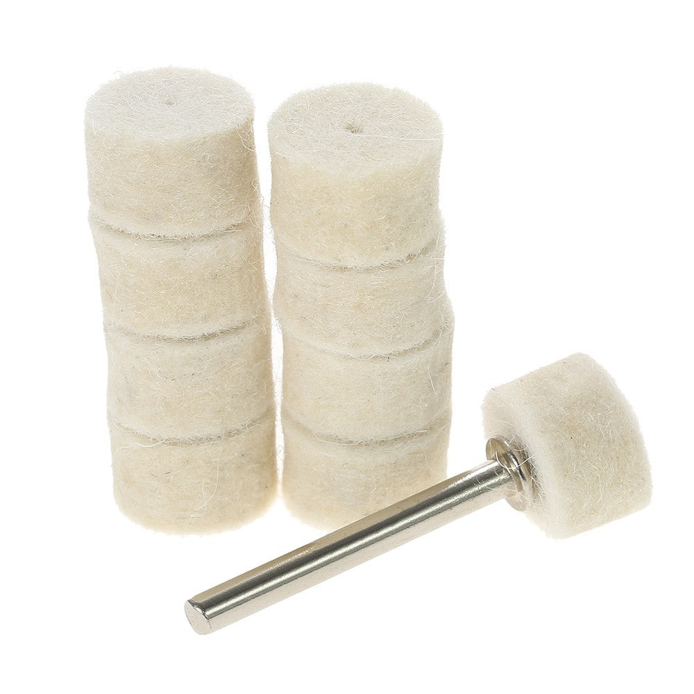 129pcs Abrasive Polishing Wheel Polishing Tools Wool Felt Metal Surface Buffing Accessories - White