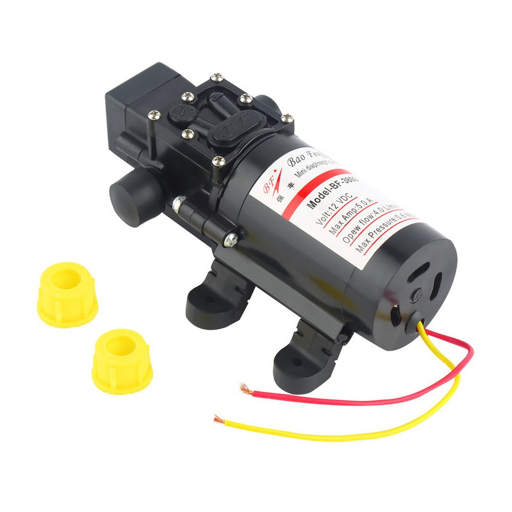 DC 12V 60W Motor High Pressure Water Diaphragm Self Priming Pump 4.0L/Min Educational Equipment - Black