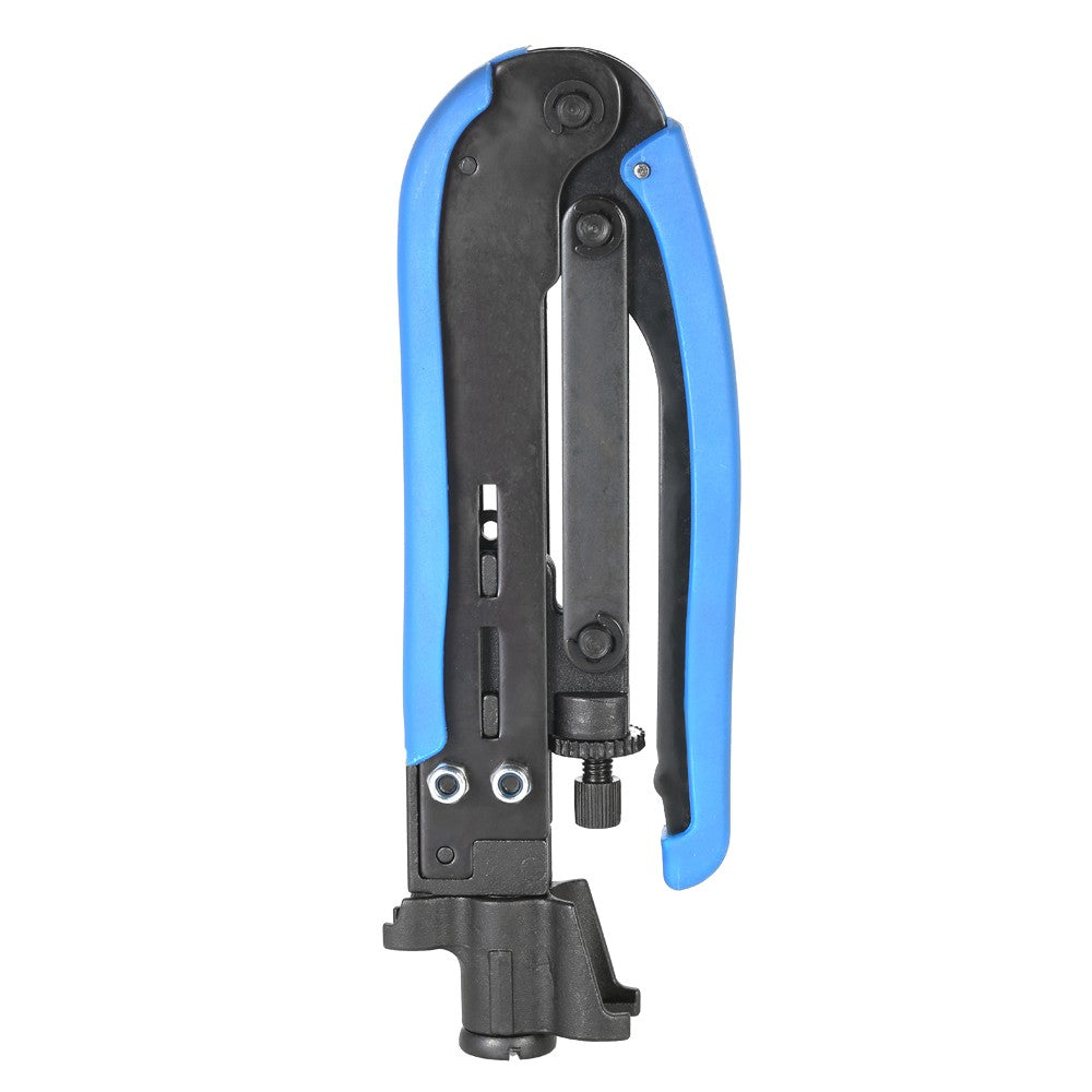 Multifunctional Adjustable Coax Cable Crimper Coaxial Compression Crimping Tool for F RG59 RG6 RG11 - Blue/Black