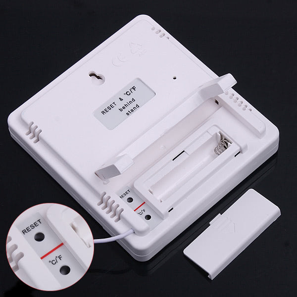 HTC-2 TEMP&Humidity Clock Accurate Clock - White