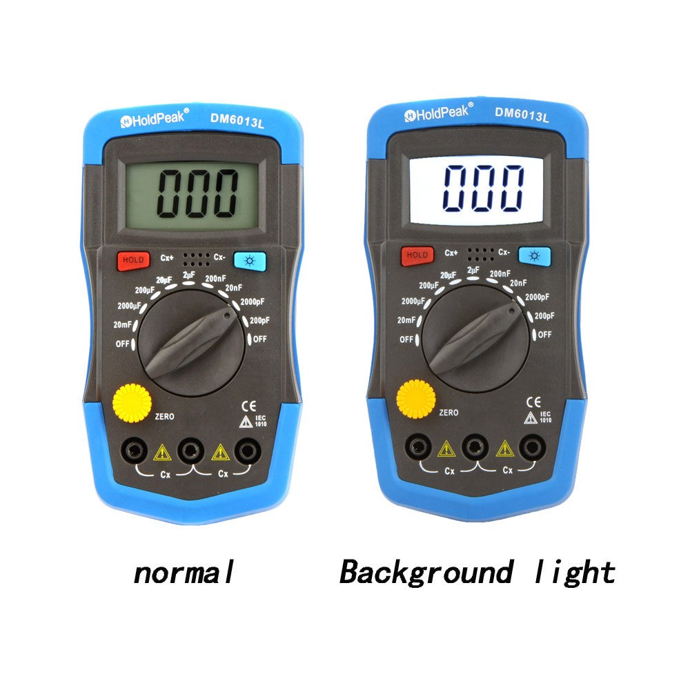 DM6013L Handheld Digital Capacitance Meter Capacitor LCD Backlight
