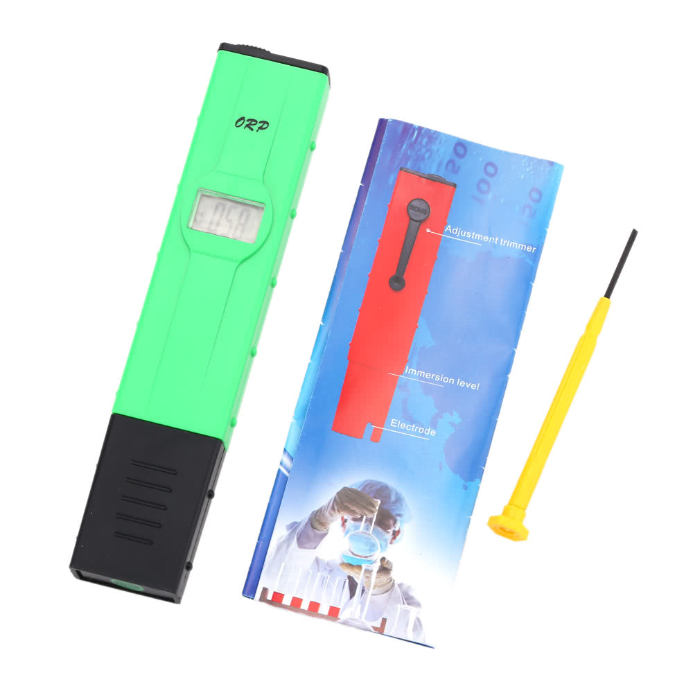 Pen ORP Meter with Backlit Display Oxidation Reduction Potential Industry and Experiment Analyzer Redox Meter Drinking Water Quality Analysis Device - Green