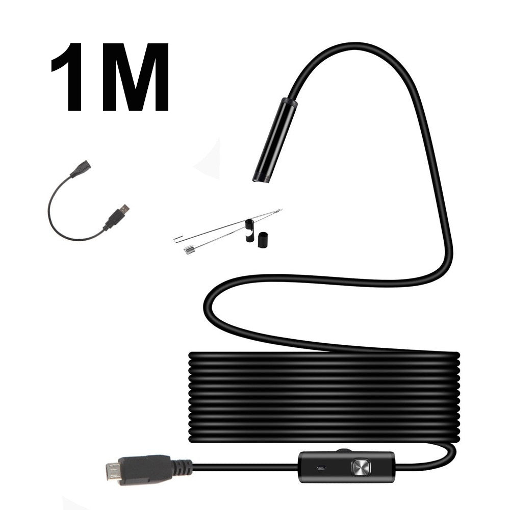 Wireless Waterproof USB Port 8mm Visual Lens Mini Camera Wifi Portable Inspection Cam for Android Phone - 1m