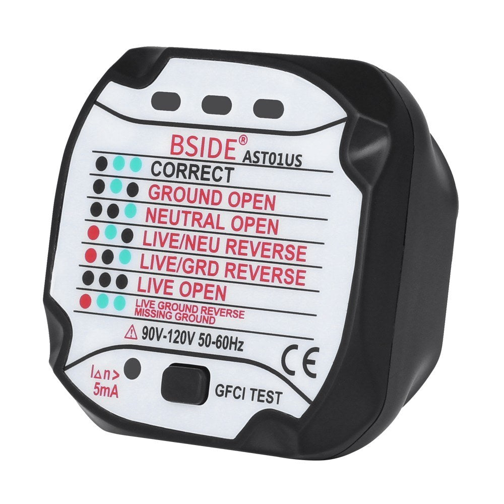Socket Tester Circuit Polarity Voltage Automatic Detector Wall Plug Instrumentation Tools - US Plug