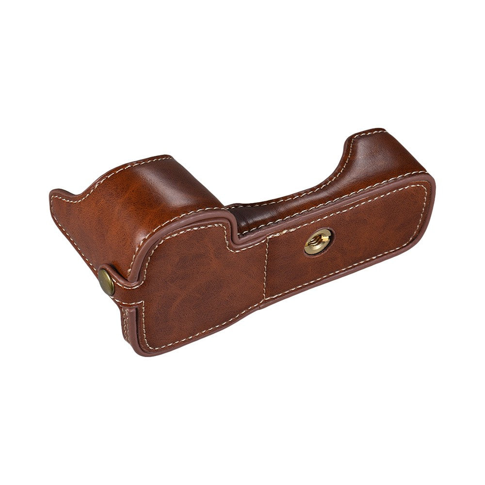 Half Camera Case Bag Bottom Opening Camera Bag Case for Sony ILCE9 A9 A7III A7RIII - Brown
