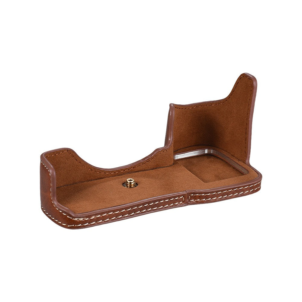 Half Camera Case Bag Bottom Opening Camera Bag Case for Sony ILCE9 A9 A7III A7RIII - Brown