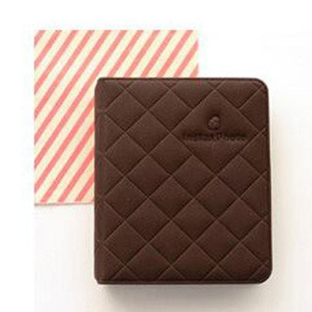 Standard 3in Centerfold Photo Album Card Bag PU 36 Pockets Albums Photos Storage Case Macaron Memory Souvenir - Brown