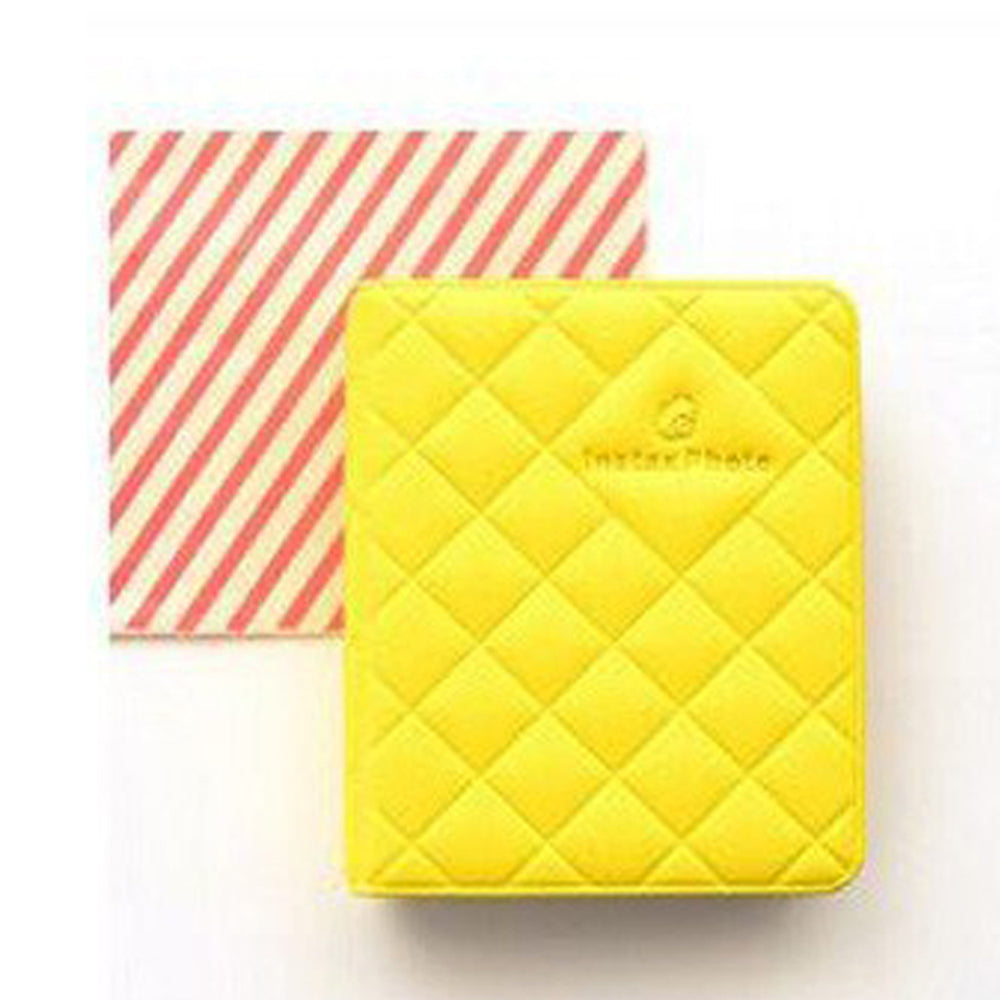 Standard 3in Centerfold Photo Album Card Bag PU 36 Pockets Albums Photos Storage Case Macaron Memory Souvenir - Yellow